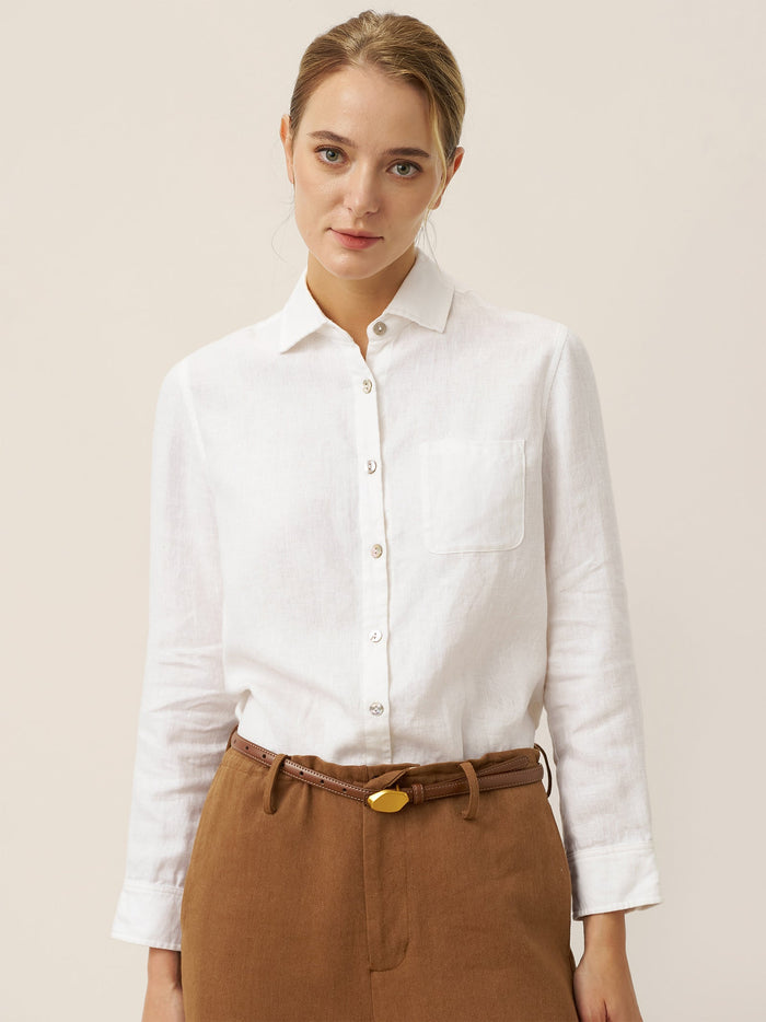 100% Linen Classic Shirt Top SAVANNAH