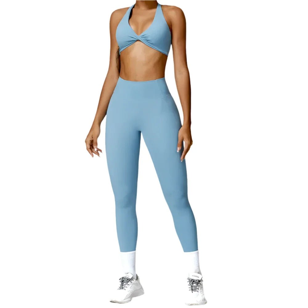 2 - Piece Yoga Set Push Up Bra High Waisted Leggings - 02AMSTORY - women's outfits - 24 Hour Sport