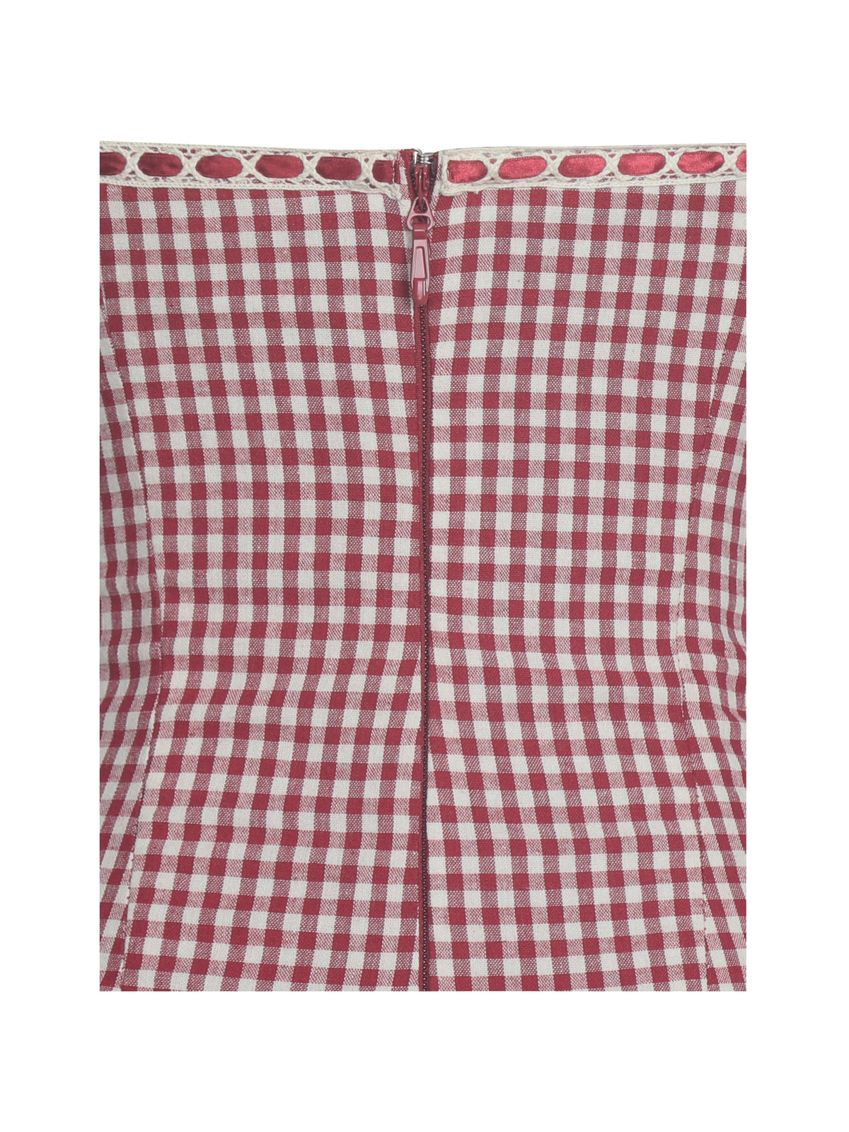 Susanna Red Gingham Halter Drop Waist Midi Dress