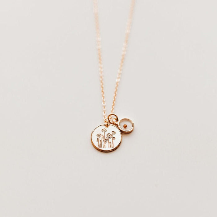 Poppy Necklace with Mustard Seed