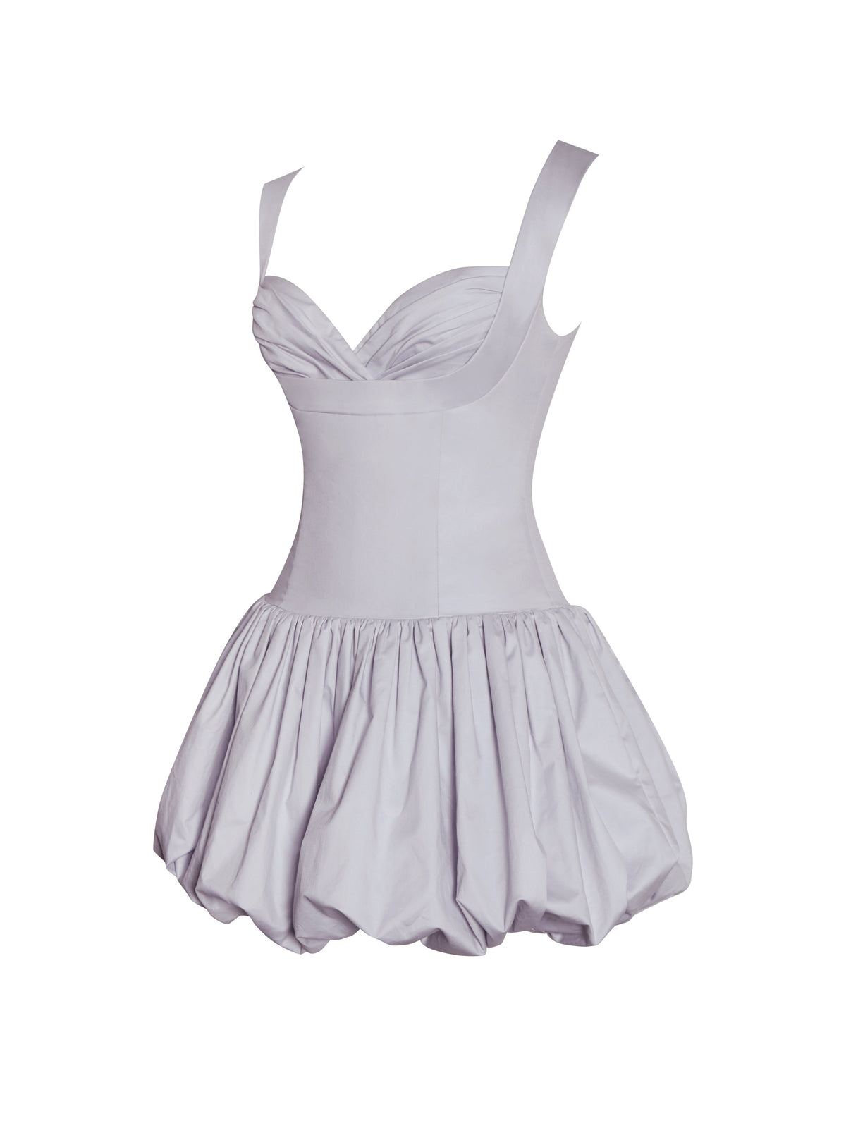 Zada Grey Pleated Breast Bubble Hem Mini Dress