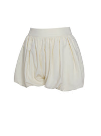 Quinzelle Off White Linen Bubble Shorts