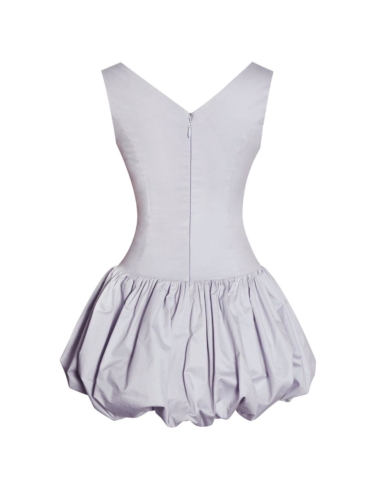 Zada Grey Pleated Breast Bubble Hem Mini Dress