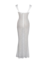 Veronica White Lace Maxi Dress