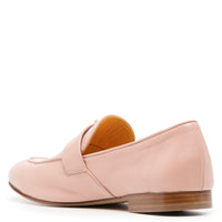 Light Pink Leather Lock Flat Loafer