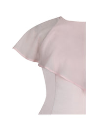 Umeko Tulip Pink Asymmetrical Cape Mini Dress