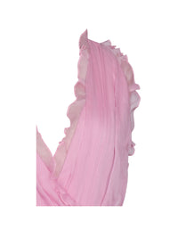 Odelle Tulip Pink Crinkle Chiffon Wrap Dress