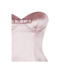 Uliya Rosy Pink Strapless Mermaid Peplum Maxi Dress