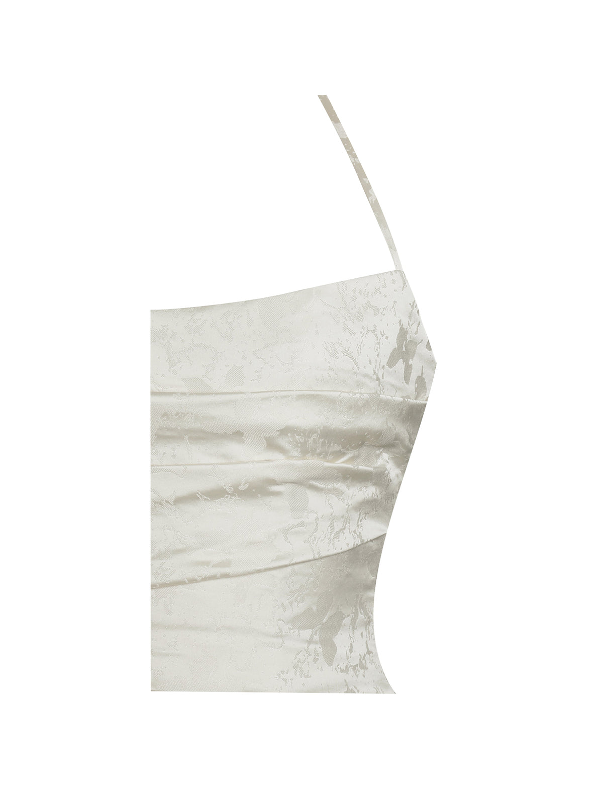 Raegan Pearl White Jacquard Ruched Maxi Dress