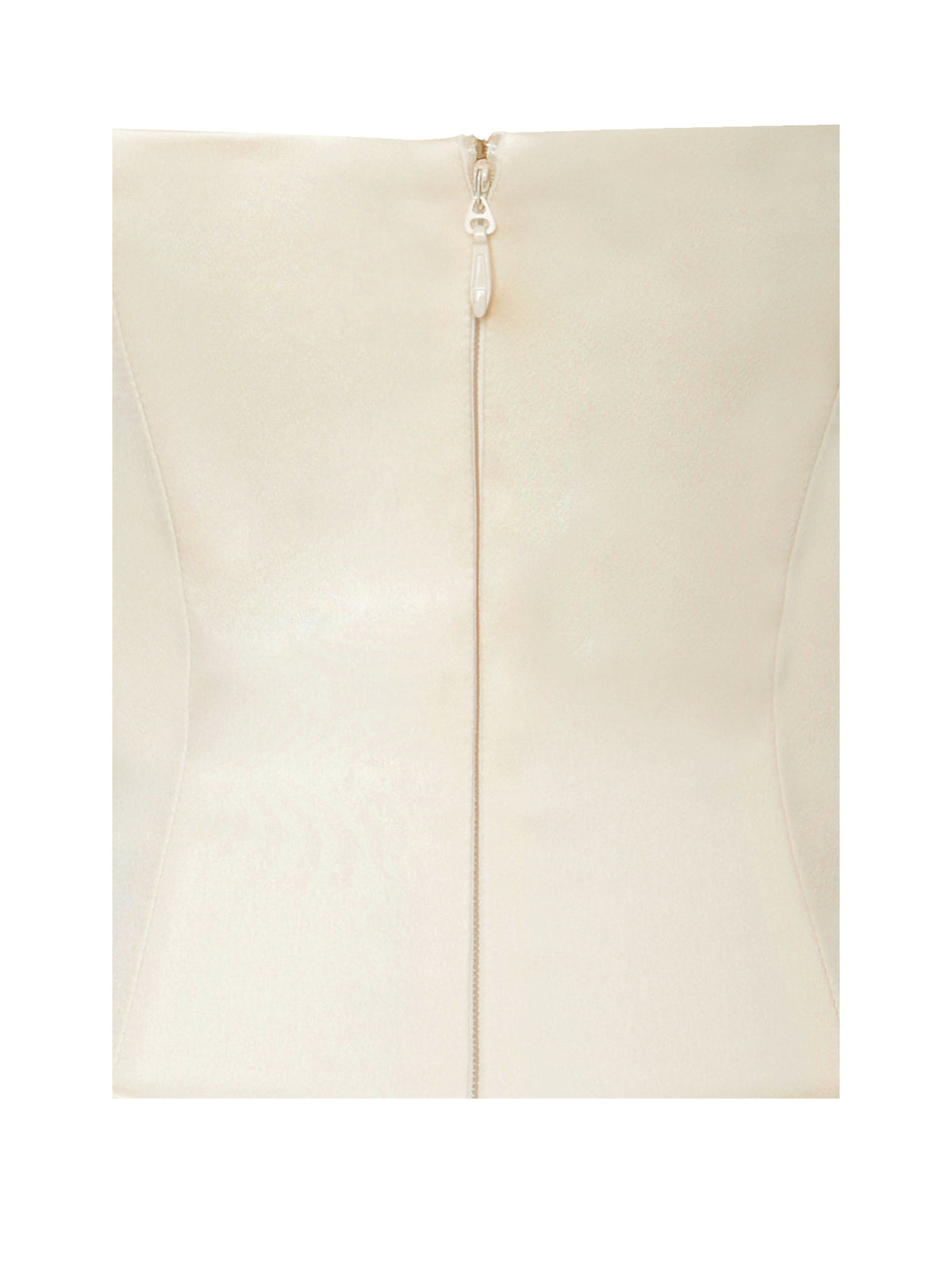 Aubrey Egg White Satin Bubble Hem Mini Dress