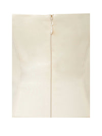 Aubrey Egg White Satin Bubble Hem Mini Dress