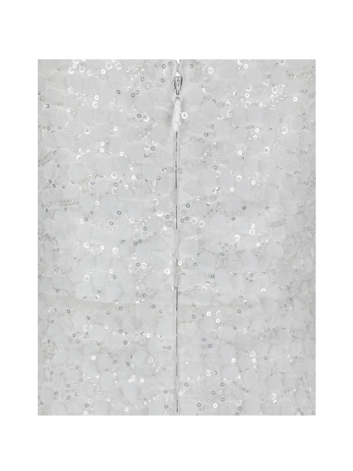 Myra White Beaded Mesh Strapless Wedding Dress