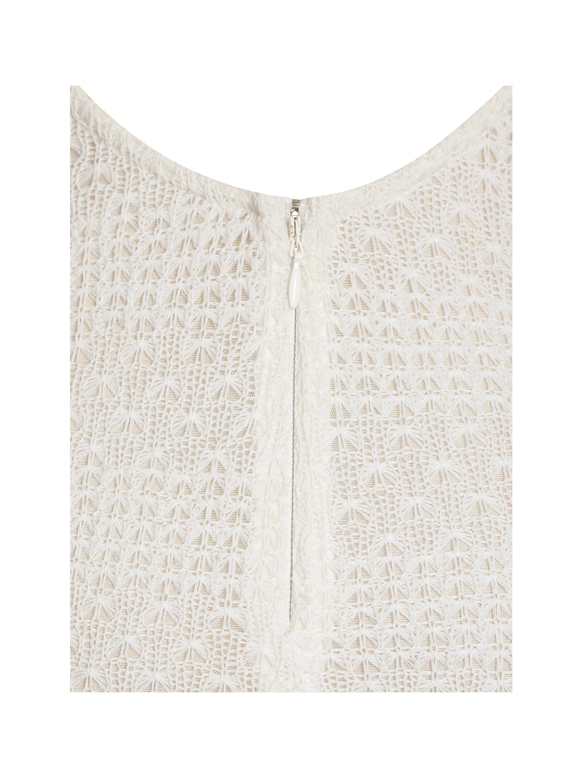 Pamina Beige Crochet Long Sleeve Midi Flare Mermaid Dress