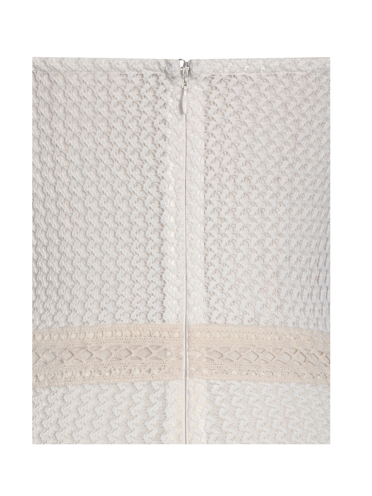 Pallas Beige Lace Trim Crochet Mermaid Maxi Dress