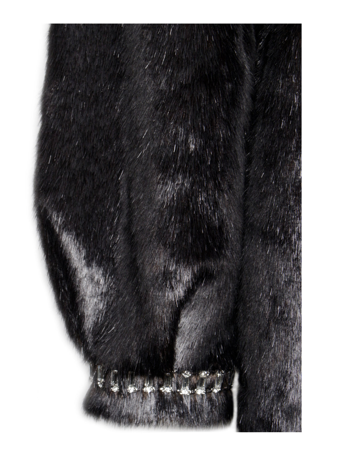 Yahia Black Vegan Long Faux Mink Coat