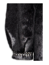 Yahia Black Vegan Long Faux Mink Coat