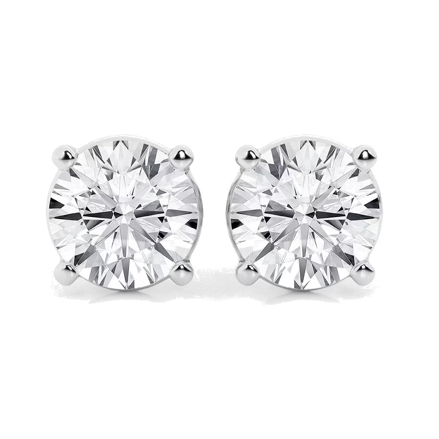 5.00 CTW AGI Certified Lab Grown Round Diamond Stud Earrings – G/VS in 14K White or Yellow Gold