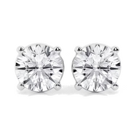 5.00 CTW AGI Certified Lab Grown Round Diamond Stud Earrings – G/VS in 14K White or Yellow Gold