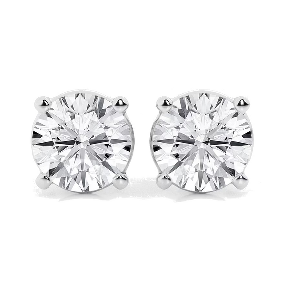 5.00 CTW AGI Certified Lab Grown Round Diamond Stud Earrings – G/VS in 14K White or Yellow Gold