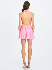 Odelle Tulip Pink Crinkle Chiffon Wrap Dress