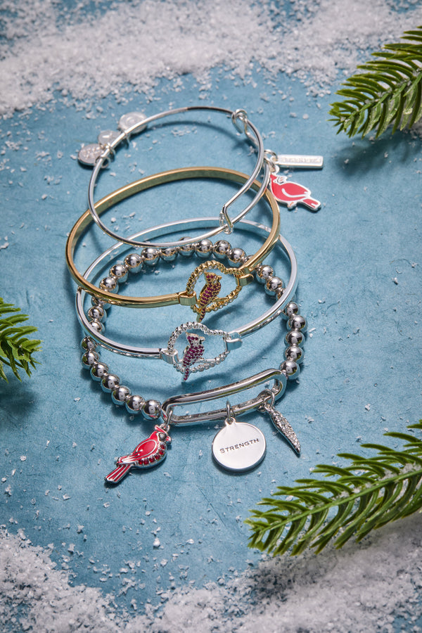 'Strength' Cardinal Duo Charm Bangle Bracelet