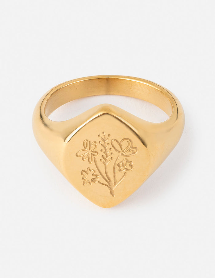 Floral Signet Ring
