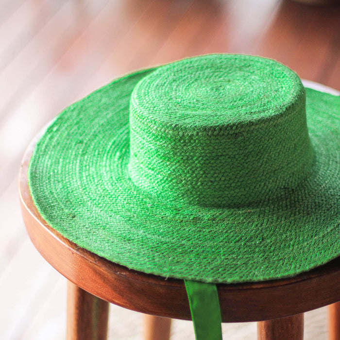 The Loli Jute Straw Hat in Green