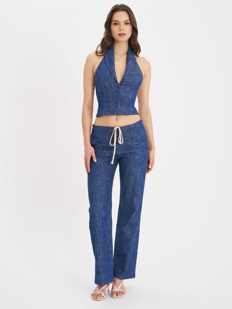 Raffaella Cotton Denim Straight Leg Pants