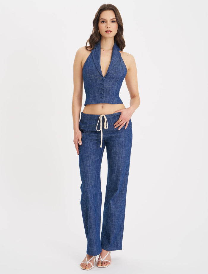 Raffaella Cotton Denim Straight Leg Pants