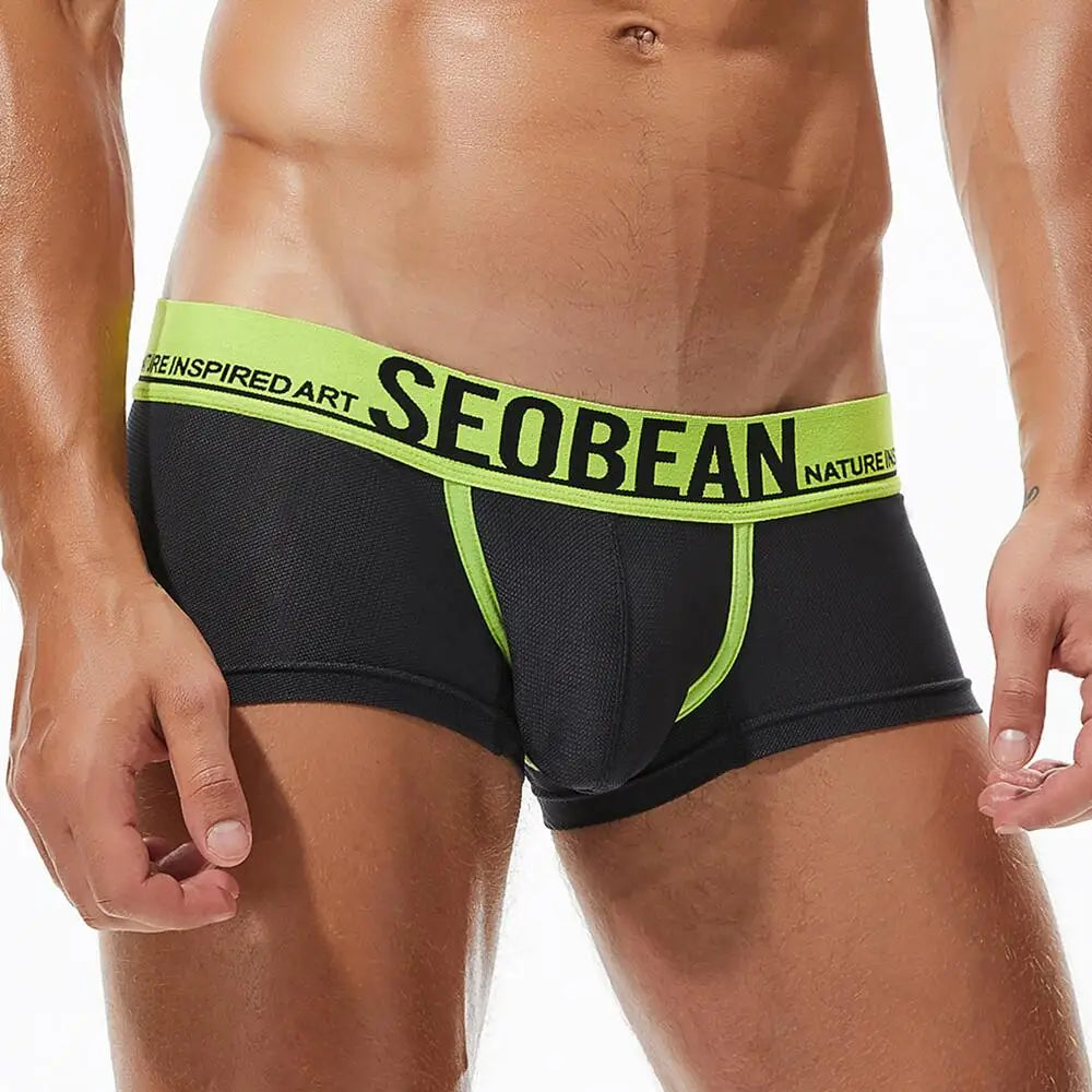 SEOBEAN Men’s Mesh Boxer Shorts – Breathable Stretch Underwear