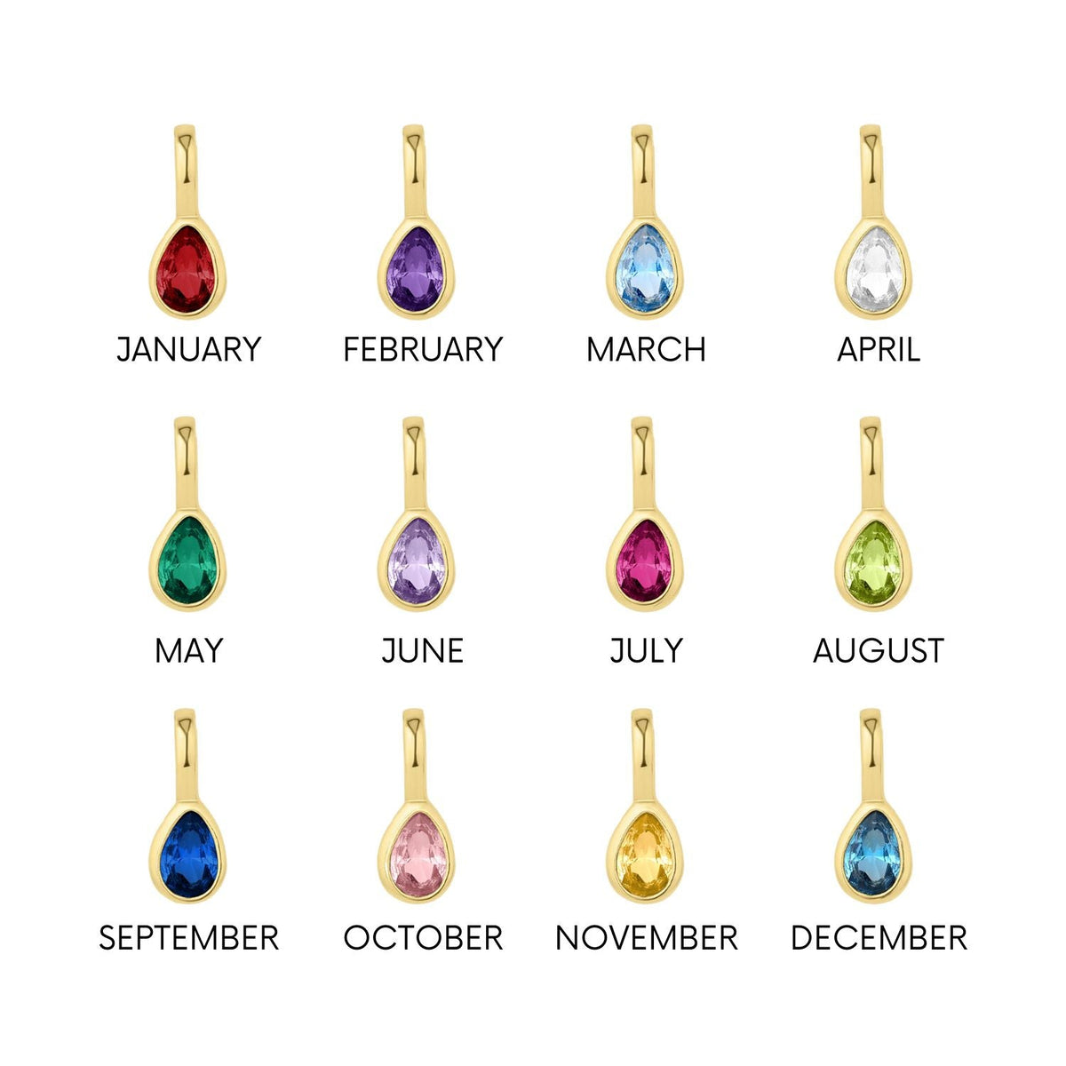 Teardrop Birthstone Necklace