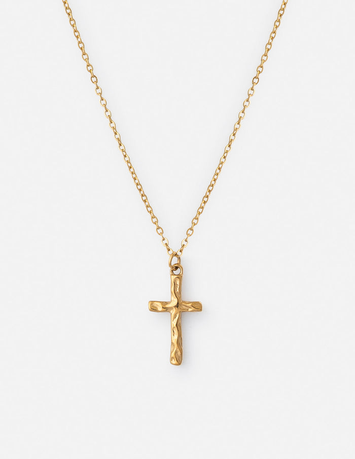 Textured Cross Necklace