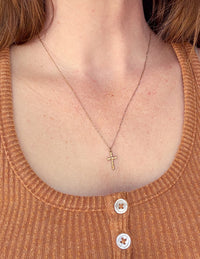 Textured Cross Necklace