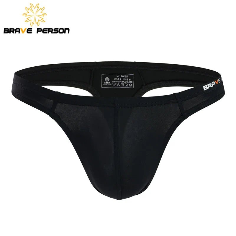 Brave Person Men’s Low - Waist Thong – Comfortable Cotton & Spandex Underwear - 02AMSTORY - Living Perfectly You