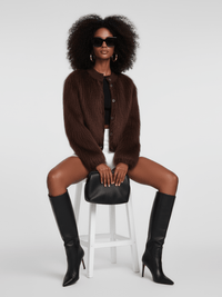 Brown Stand - Up Collar Jacket For Women, Gramercy, BYMANYC New York. - 02AMSTORY - NEW ARRIVALS - BYMANYC ® New York