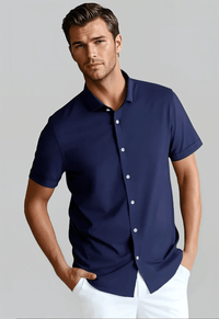 Buki Cinqo 'Single Shot' Short Sleeve Shirt - Blue Night - 02AMSTORY - SHORT SLEEVE SHIRTS - Buki