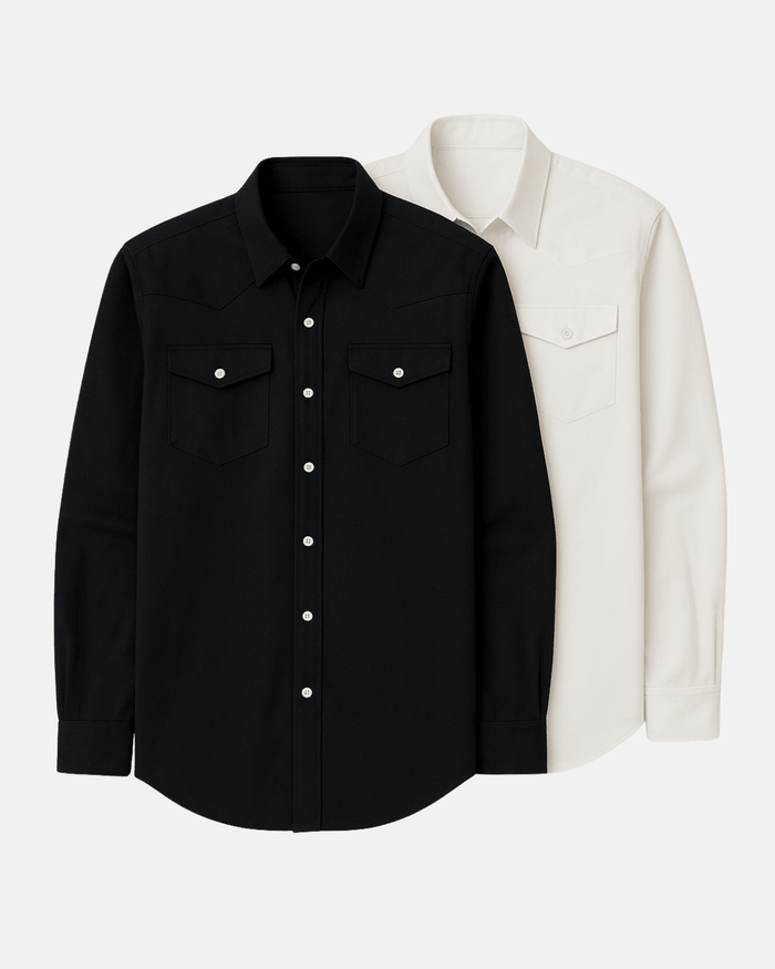 Buki’s Cinqo Western Tech Shirt 2 - Pack - Black/White - 02AMSTORY - MATCHING SET - Buki