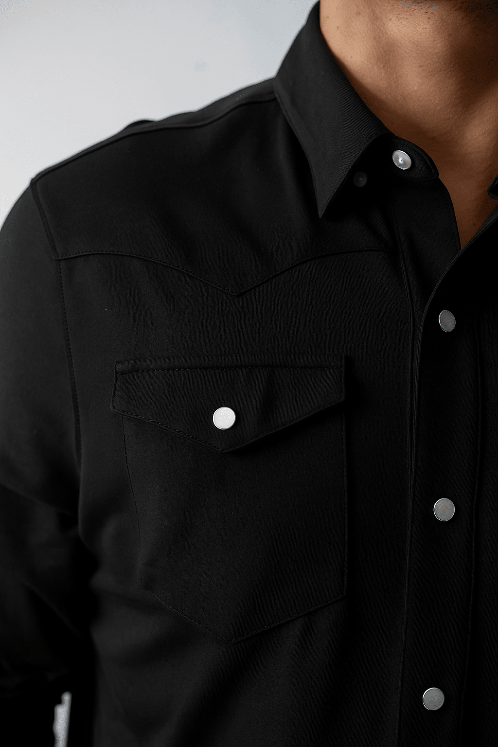 Buki’s Cinqo Western Tech Shirt - Black - 02AMSTORY - LONG SLEEVE SHIRTS - Buki