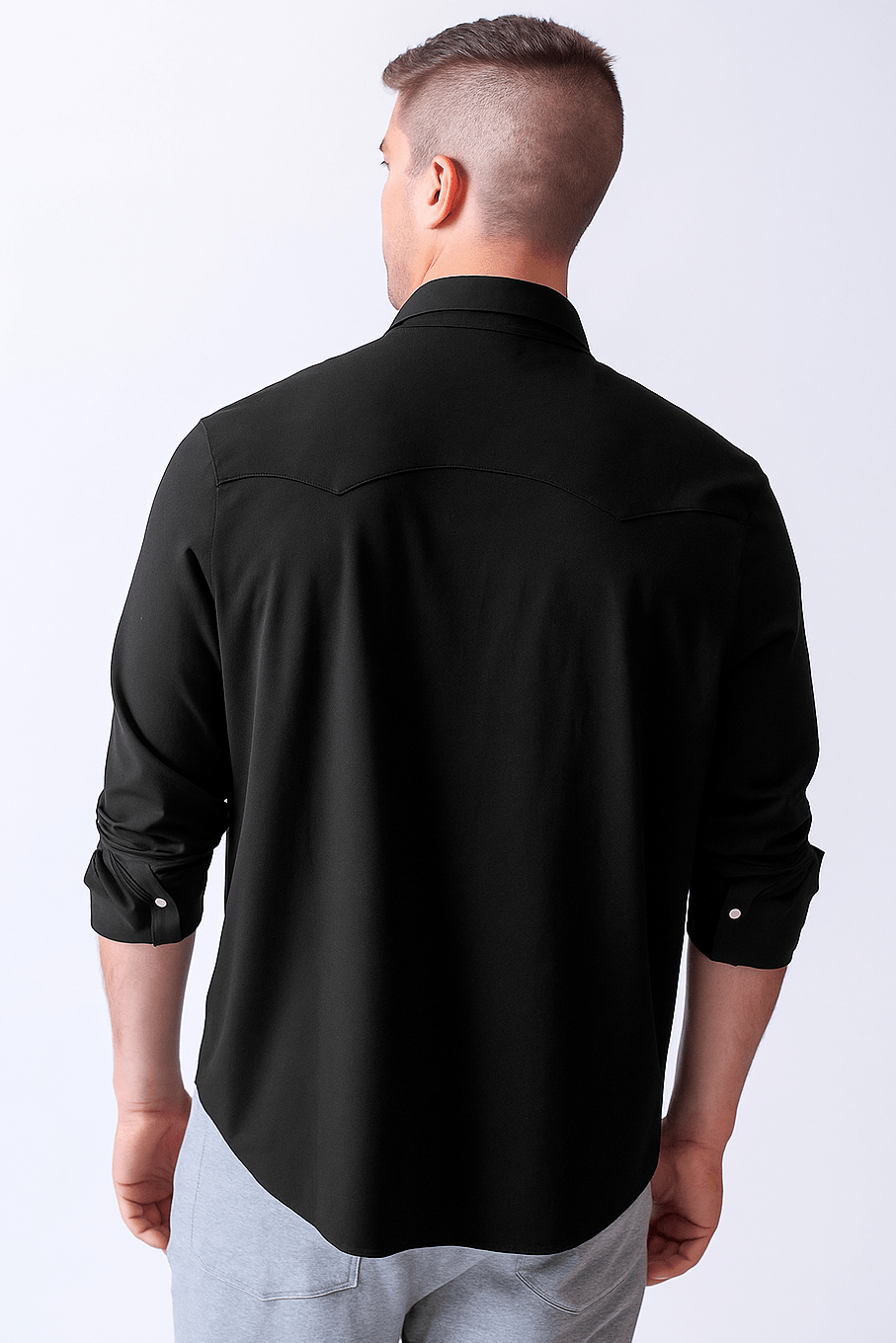 Buki’s Cinqo Western Tech Shirt - Black - 02AMSTORY - LONG SLEEVE SHIRTS - Buki