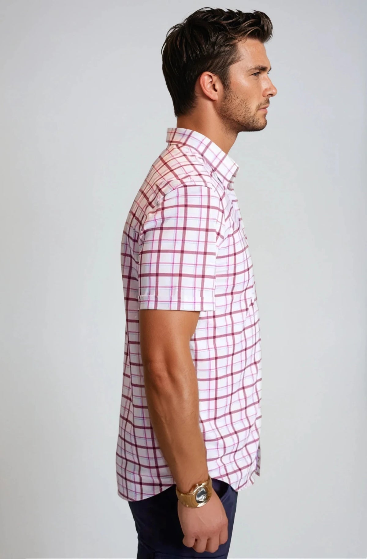 Carnaby Plaid Short Sleeve Tech Shirt - 02AMSTORY - SHORT SLEEVE SHIRTS - Buki