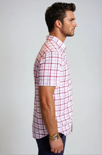 Carnaby Plaid Short Sleeve Tech Shirt - 02AMSTORY - SHORT SLEEVE SHIRTS - Buki