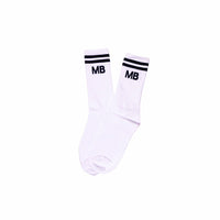 Classic White and Black Stripe Athleisure Unisex Crew Socks