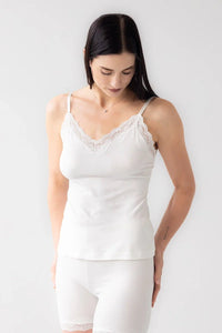Cotton Camisole with lace trim - 02AMSTORY - CAMISOLE - Salua Lingerie