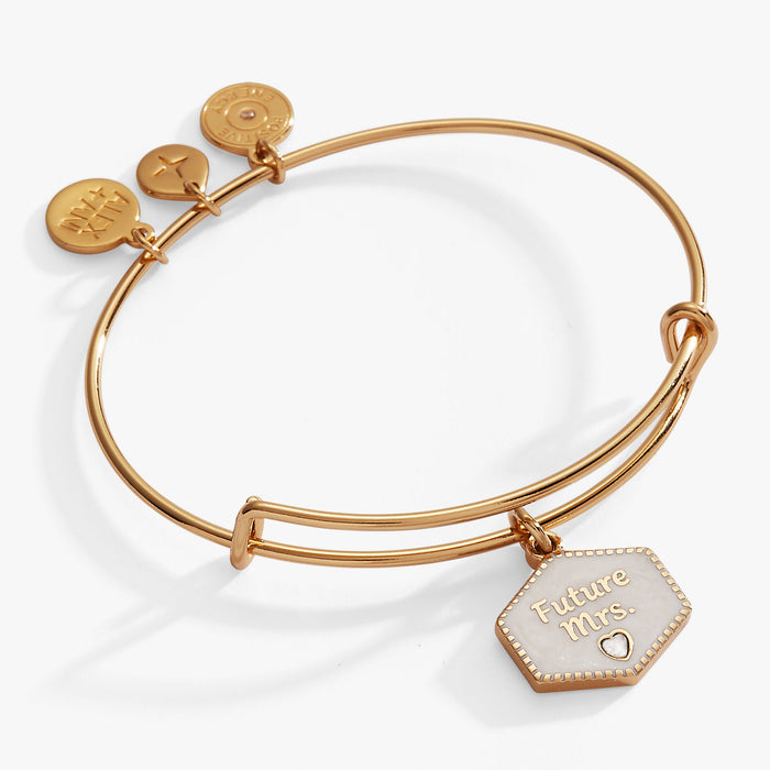 'Future Mrs.' Mother of Pearl Charm Bangle