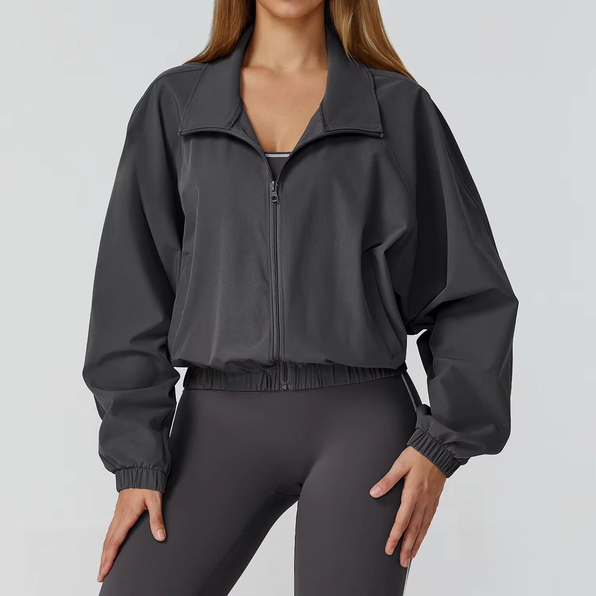 Gym & Fitness Jacket: Long Sleeve Yoga Top with Pockets - 02AMSTORY - Women's Jackets & Hoodies - 24 Hour Sport