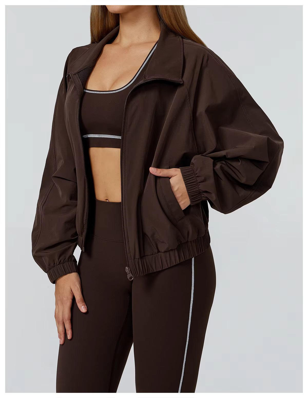 Gym & Fitness Jacket: Long Sleeve Yoga Top with Pockets - 02AMSTORY - Women's Jackets & Hoodies - 24 Hour Sport