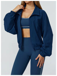 Gym & Fitness Jacket: Long Sleeve Yoga Top with Pockets - 02AMSTORY - Women's Jackets & Hoodies - 24 Hour Sport