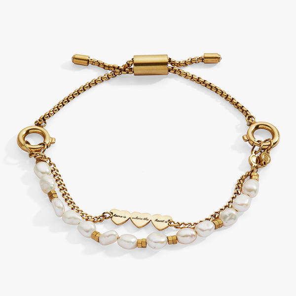'Home Is Where The Heart Is' Pearl Stranded™ Bracelet Set