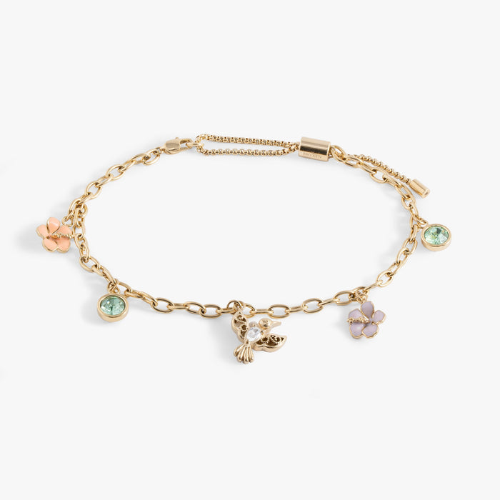 Hummingbird Multicharm Adjustable Anklet