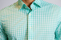 Mauro Long Sleeve Check Tech Shirt - Emerald - 02AMSTORY - LONG SLEEVE SHIRTS - Buki